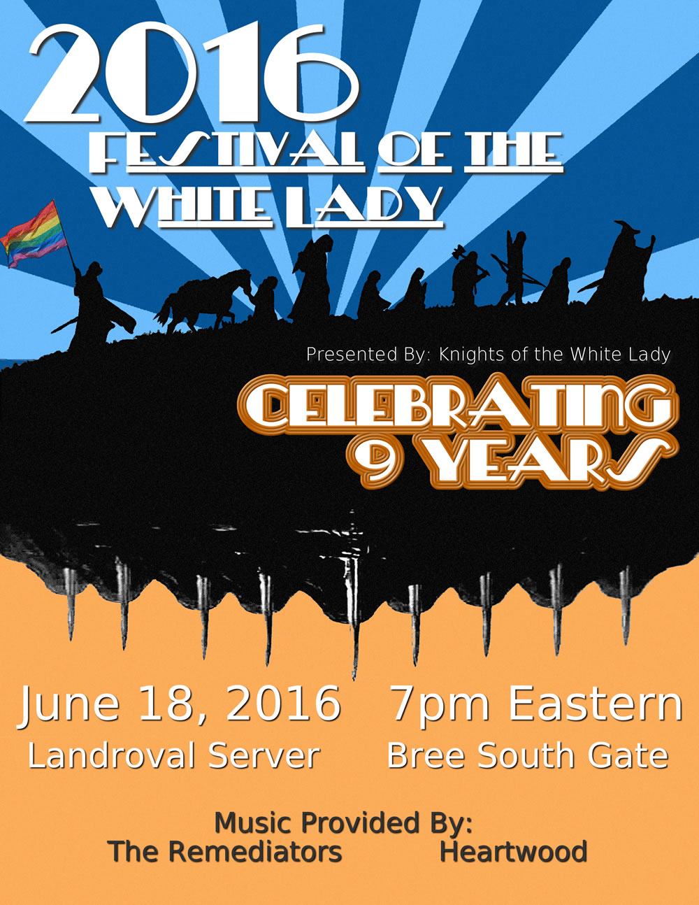 Saturday, June 18 at 7:00 pm Server Time. Parade starts at Bree South Gate--all are invited!